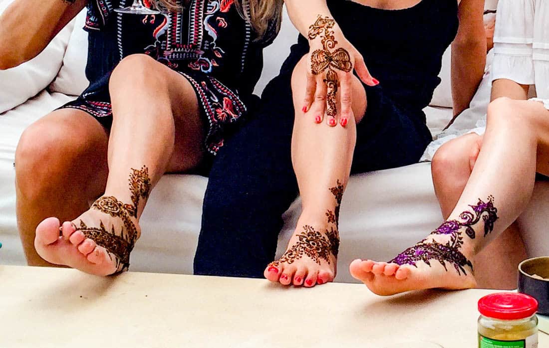 Getting Henna done at the Mandarin Oriental Marrakech