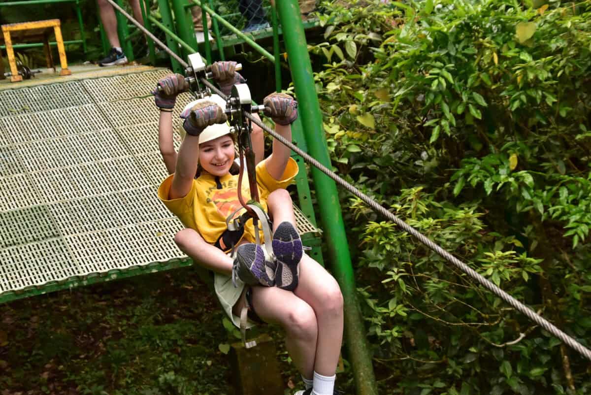 costa rica zip lining kids