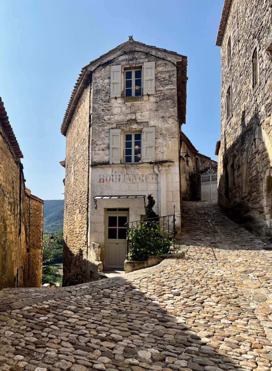 narrow cobblestone streets in Provence