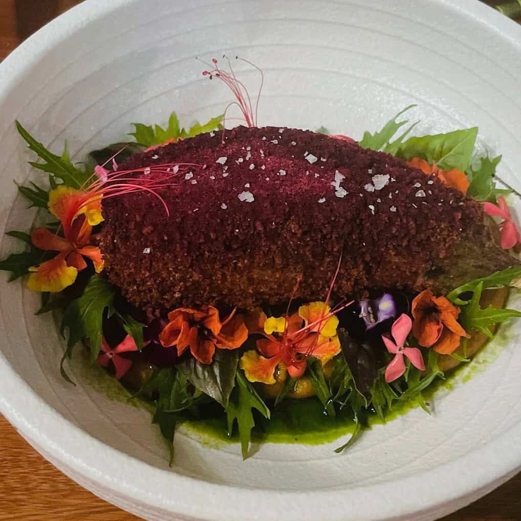 bowl of colorful food display in Cartagena, Colombia