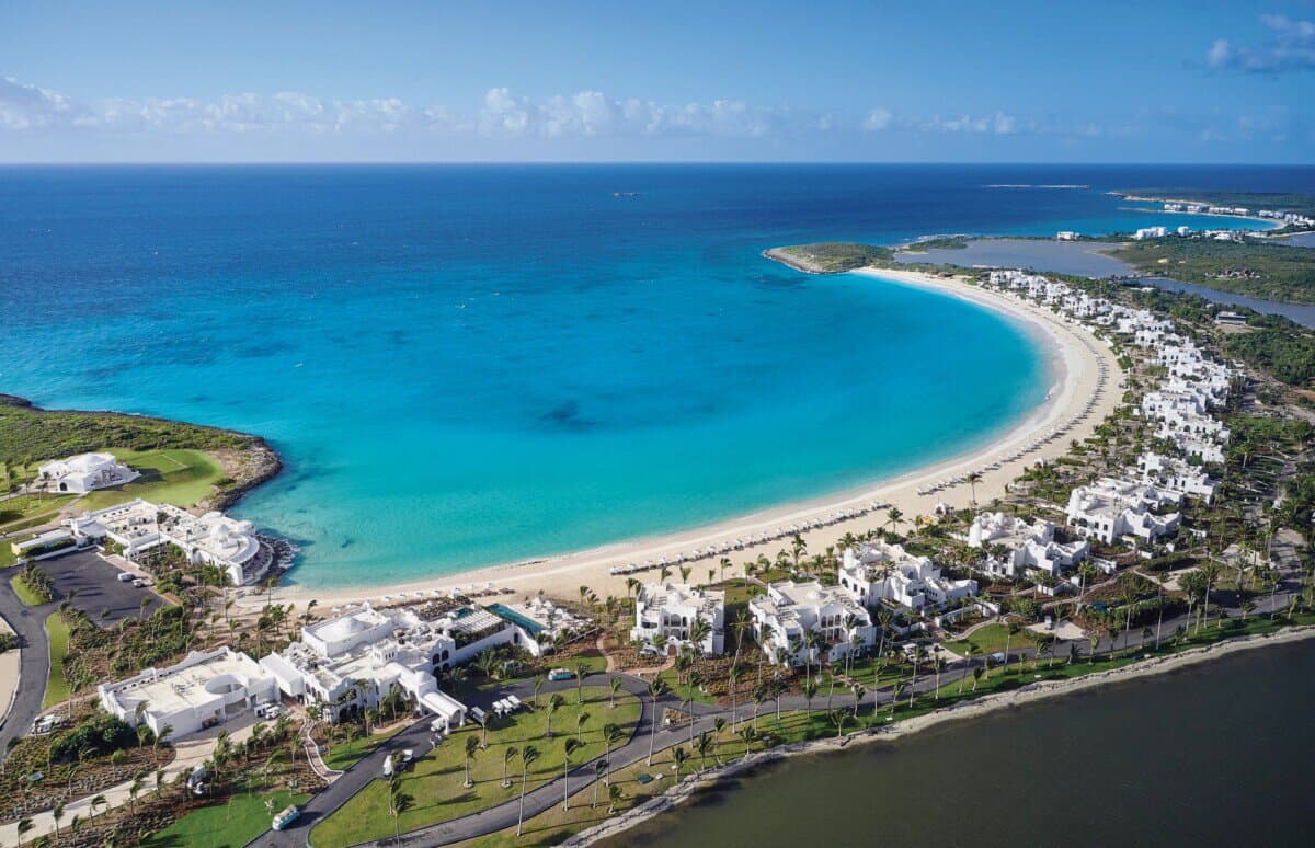 aerial view of beach and Anguilla Cap Juluca