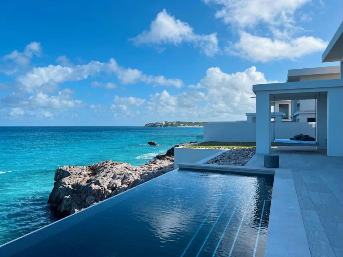 outdoor infinity pool with ocean views at Four Seasons Resort Anguilla