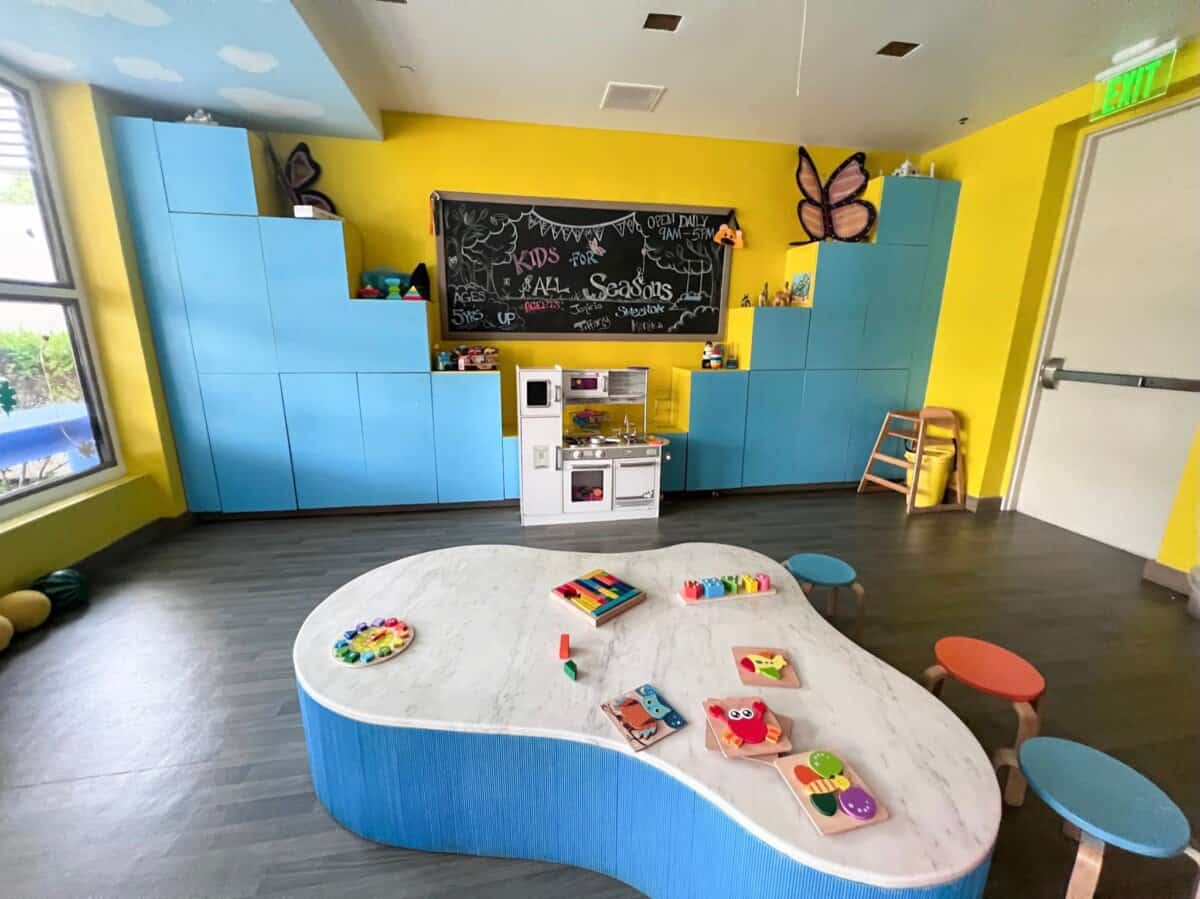 kids club with colorful decor and toys at Four Seasons Resort Anguilla